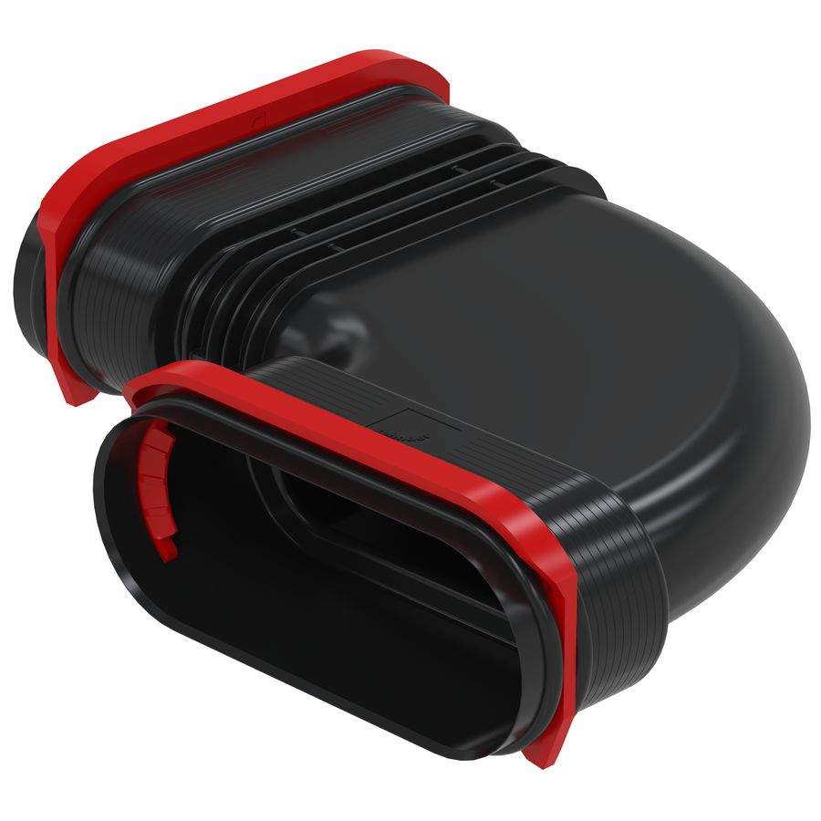 Bocht ComfoTube Flat 51x138mm horizontaal RLC excl. o-ringen