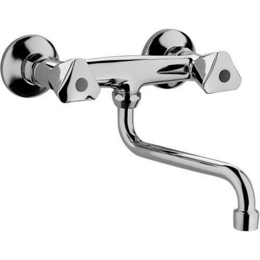 Wandmengkraan 2-knops ETOILE hoh 158mm m. S-uitloop 160mm keramisch chroom incl. S-koppelingen