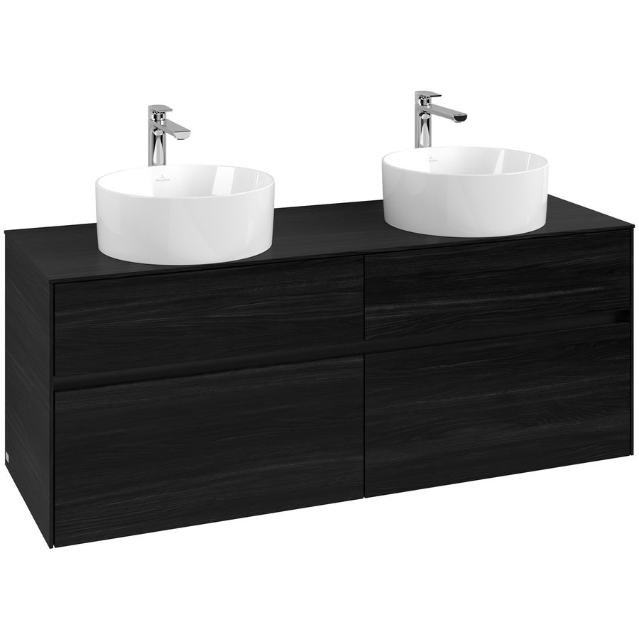 Wastafelonderkast Collaro 1400x548x500mm Black Oak C048B0AB