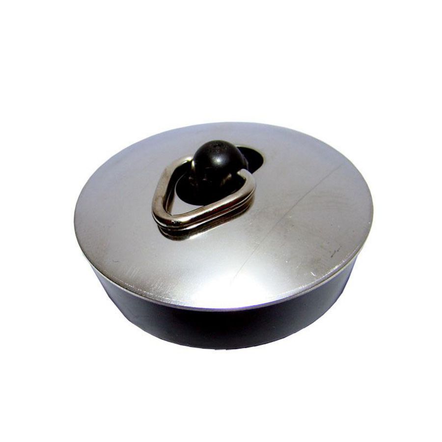 Plugstop 45,5mm chroom kapje Zwart kunststof m. triangel VVE=20