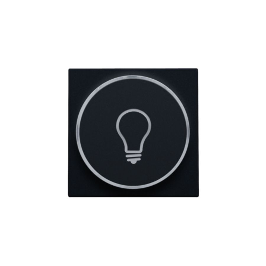 Afwerkingsset doorschijnende ring lampsymbool 6A black c.
