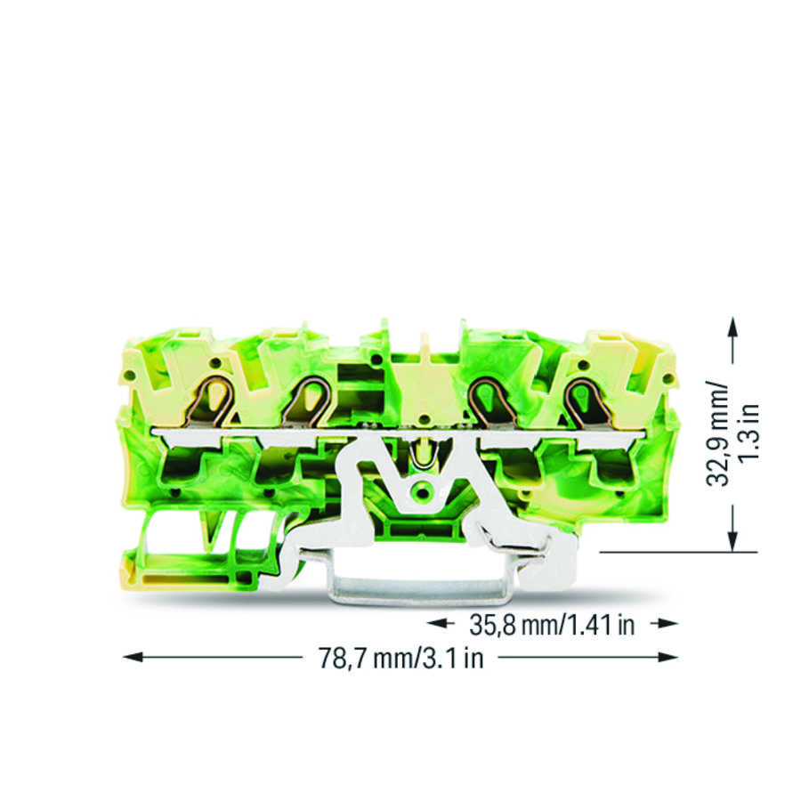 4-draads aardklem 4mm² voor Ex e II-groenl VVE=50