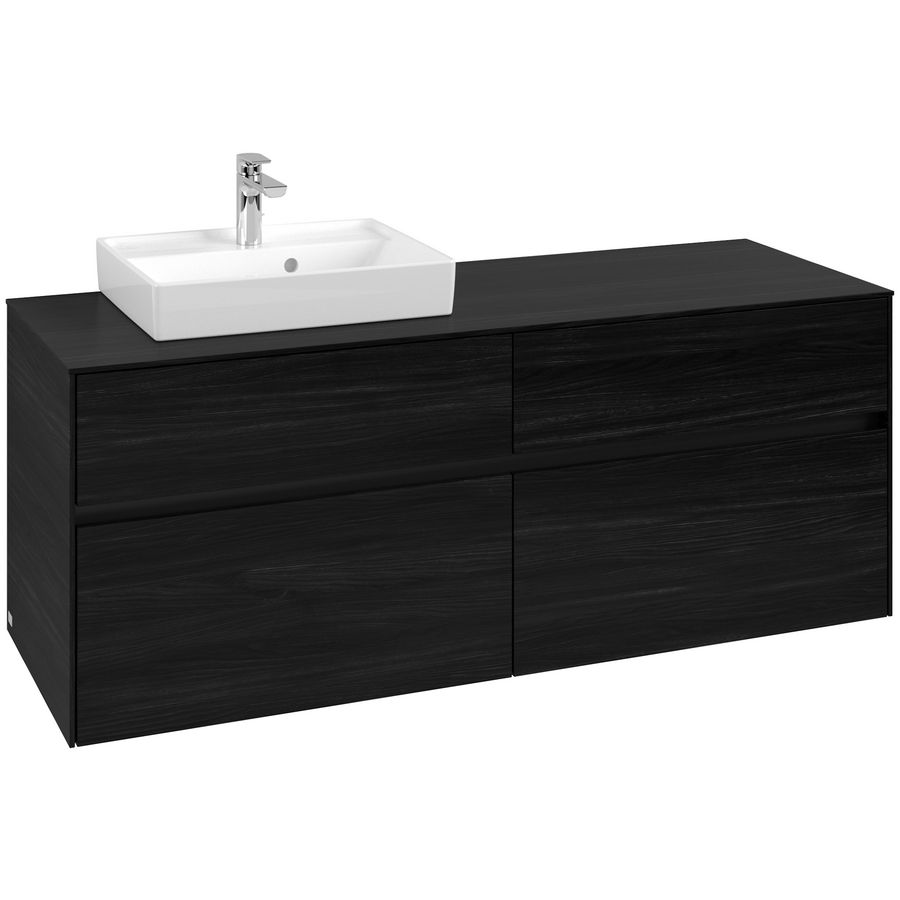 Wastafelonderkast Collaro 1400x548x500mm Black Oak C07400AB