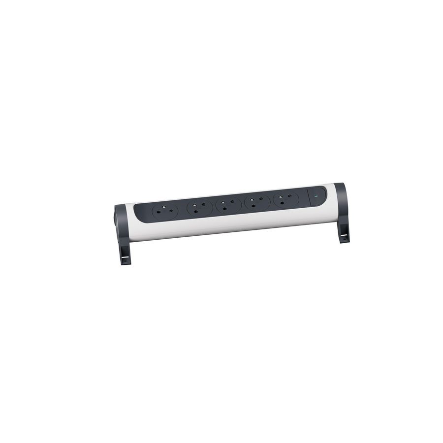 Contactdoos standaard 5xPA z.snoer zwart-wit VVE=5