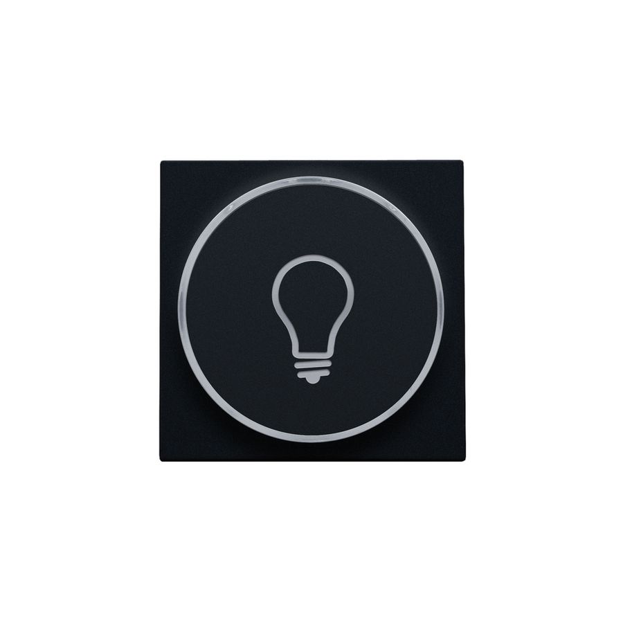 Afwerkingsset doorschijnende ring lampsymbool 6A black c.