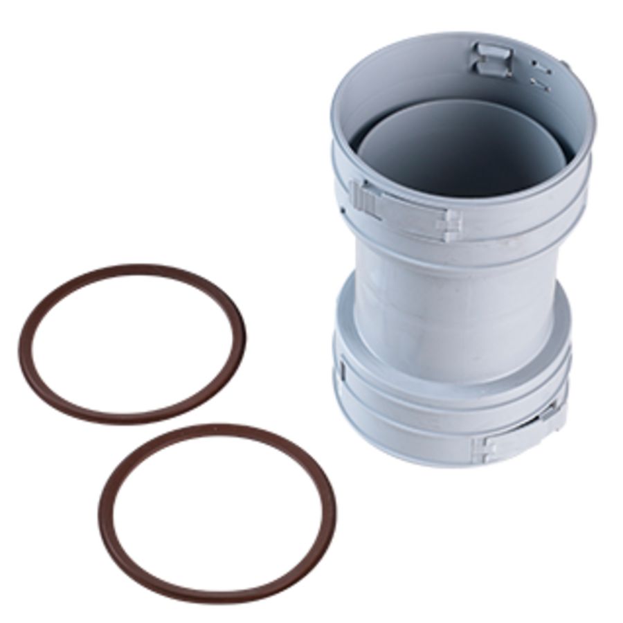 Rookgasleid - kit in T, flex 100