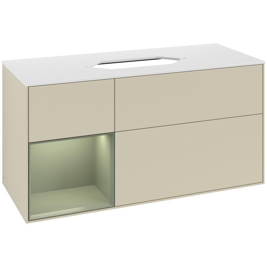 Wastafelonderkast Finion 1200x603x501mm S.Grey Matt Lacquer G701GMHJ