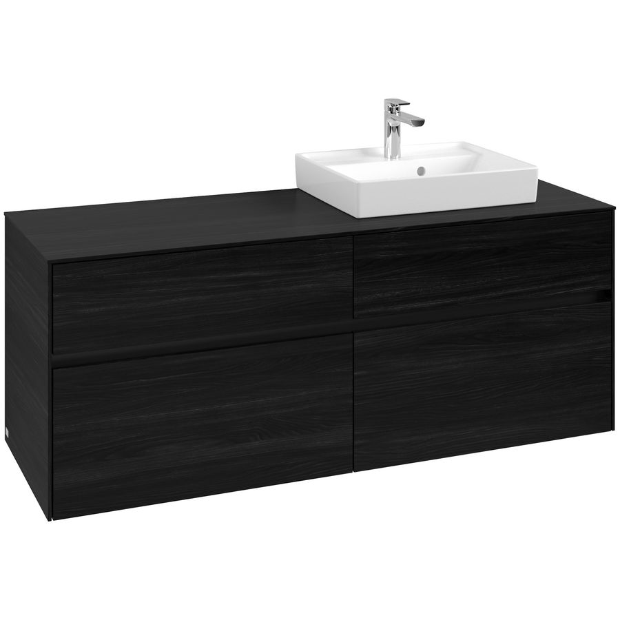 Wastafelonderkast Collaro 1400x548x500mm Black Oak C075B0AB