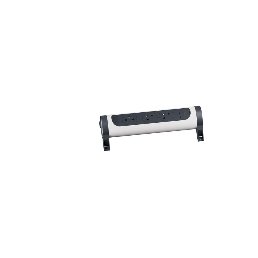Contactdoos standaard 3xPA z.snoer zwart-wit VVE=5