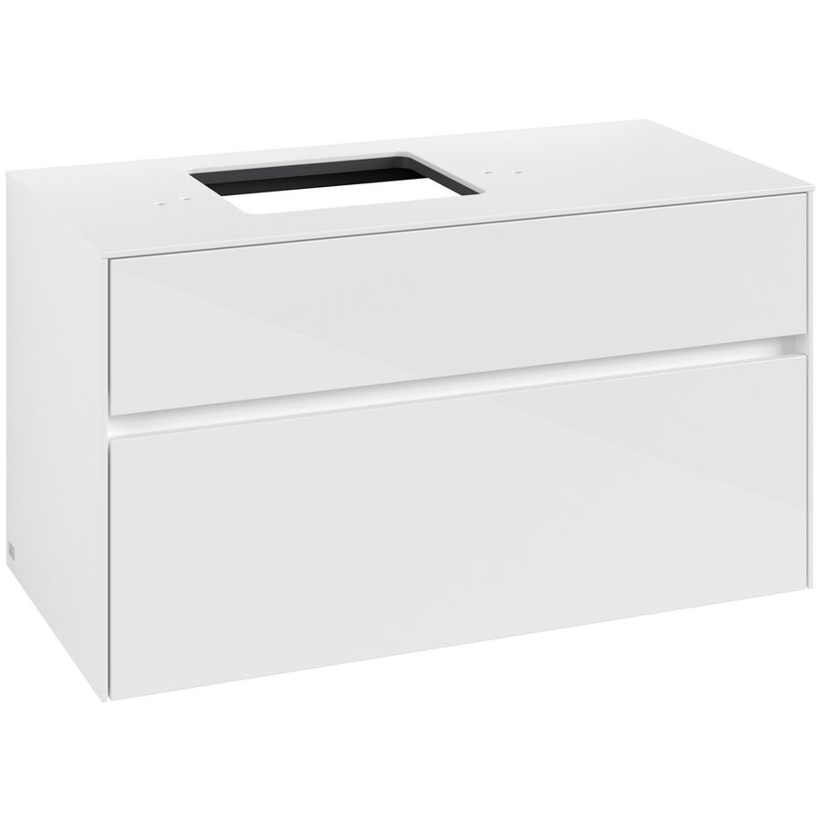 Wastafelonderkast Collaro 1000x548x500mm Glossy White C12600DH