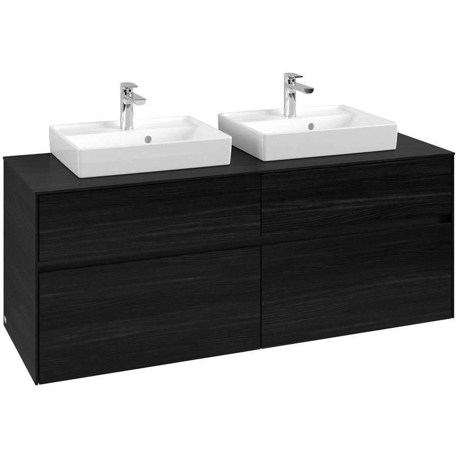 Wastafelonderkast Collaro 1400x548x500mm Black Oak C076B0AB