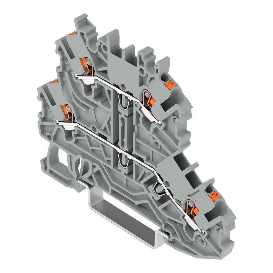 2-etageklem Met drukknop Rijg-/rijgklem grijs VVE=50