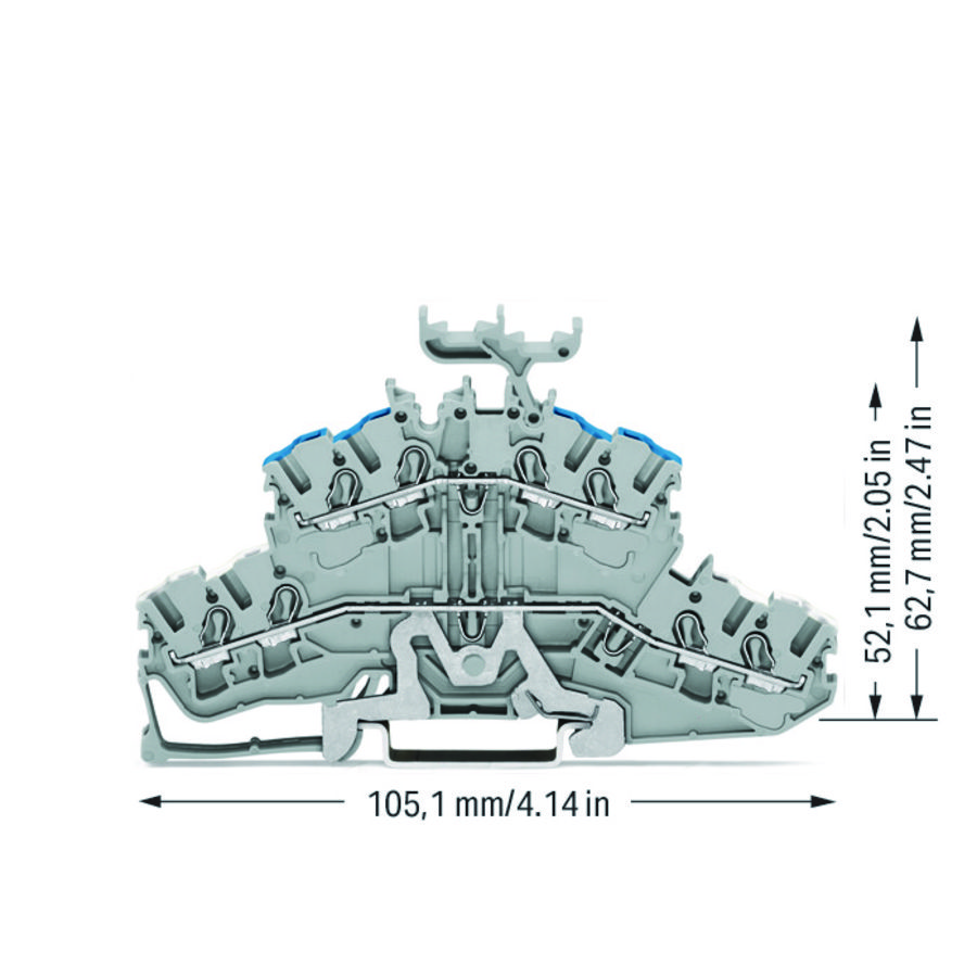 4-draads 2etageklem Afscherm-/rijg 2,5mm² 2002-2418 VVE=50