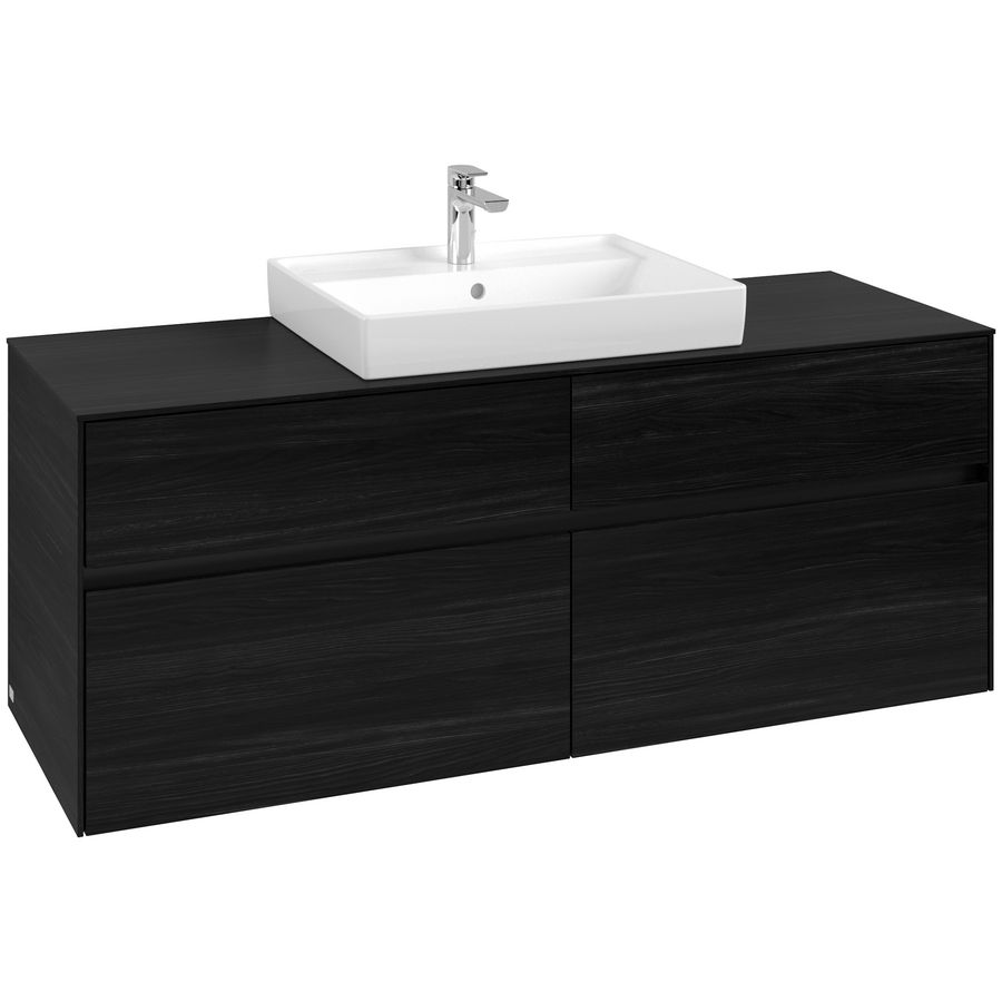 Wastafelonderkast Collaro 1400x548x500mm Black Oak C08400AB