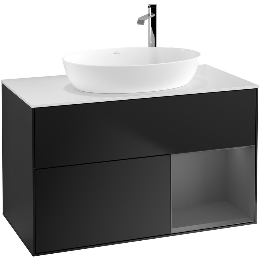 Wastafelonderkast Finion 1000x603x501mm Black Matt Lacquer G901GKPD