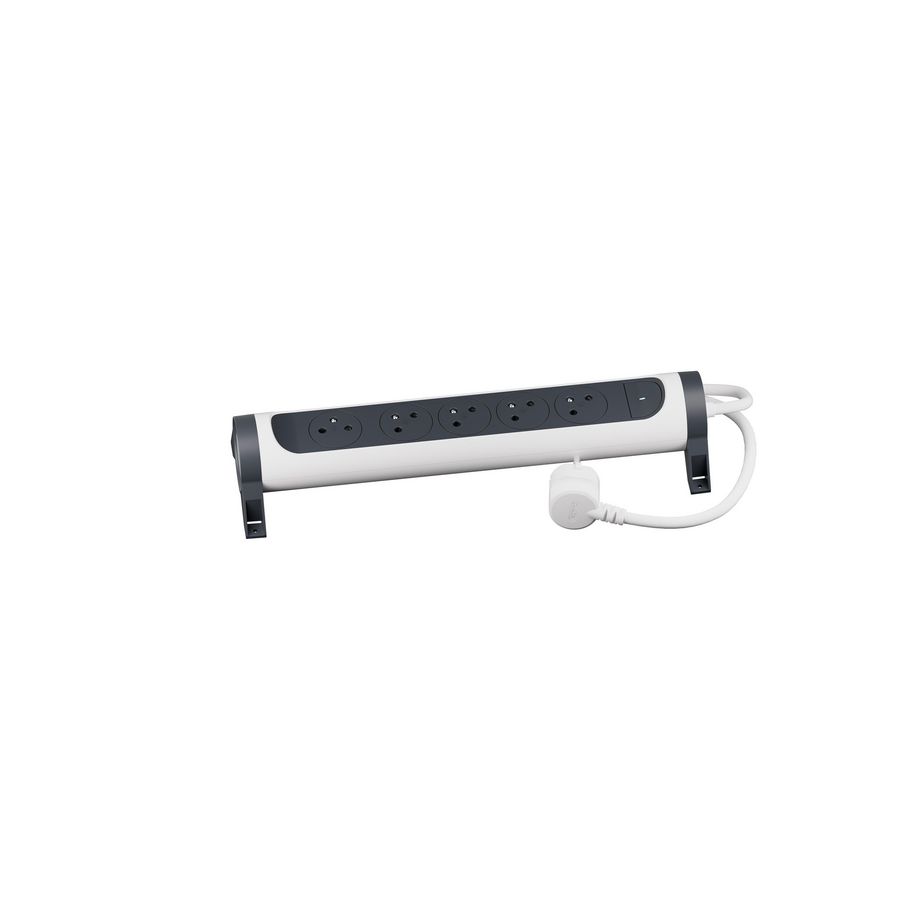 Contactdoos standaard 5xPA met 3m. zwart-wit VVE=5