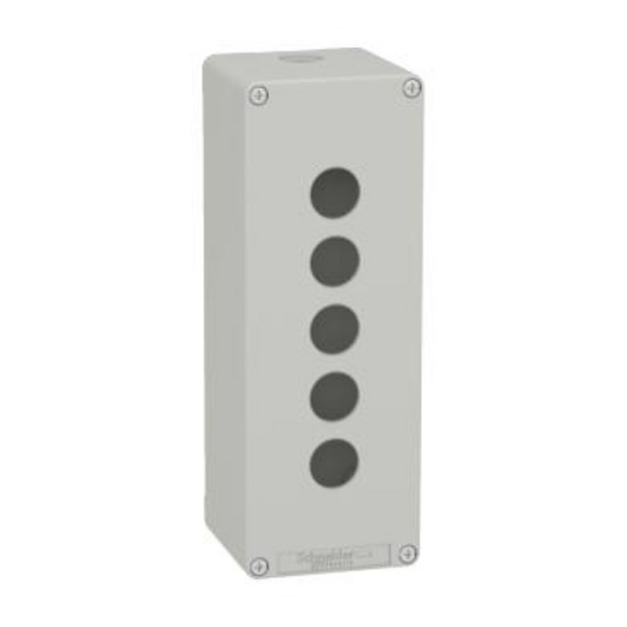 Lege behuizing Zamak Grijs RAL7035 5 uitsparingen 22mm 80