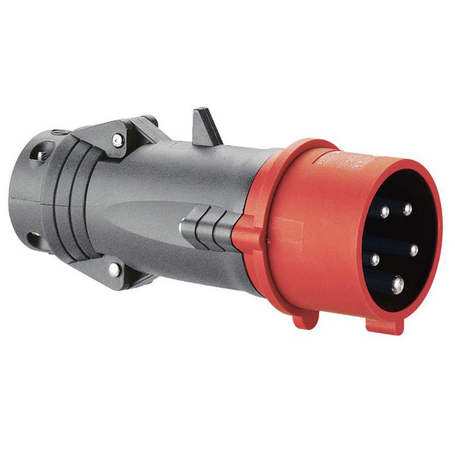 Stekker recht 400V 16A 5-polig IP44 kunststof Hypra