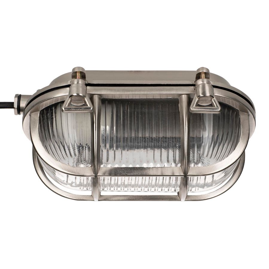 Verlichtingsarmatuur Bulkhead AHOI E27 Alu Nickel ovaal IP64