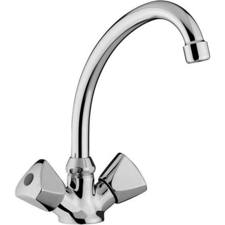 Keukenkraan 2-knops ETOILE hoge uitloop sprong 200mm chroom incl. aanslangen