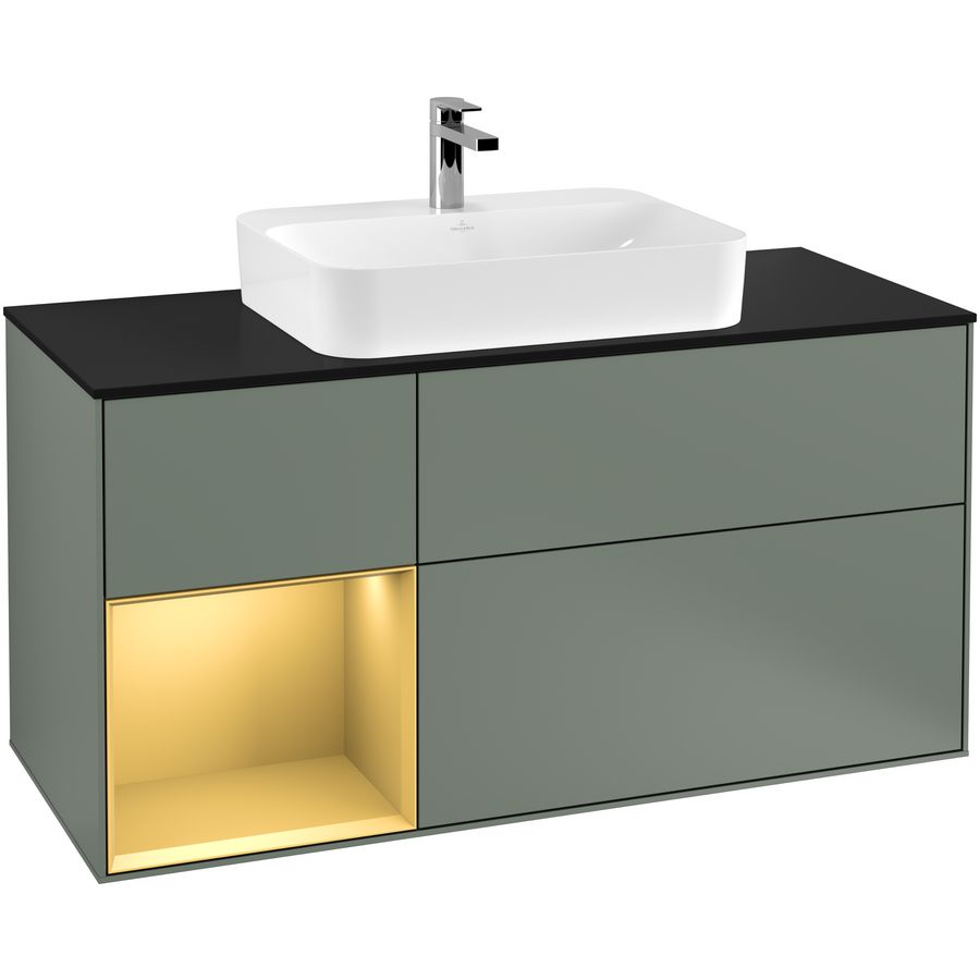 Wastafelonderkast Finion 1200x603x501mm Olive Matt Lacquer G412HFGM