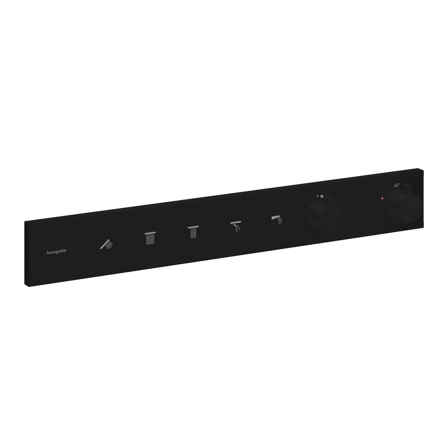 RainSelect thermostaat afbouwdeel tbv inbouw voor 5 functies mat zwart