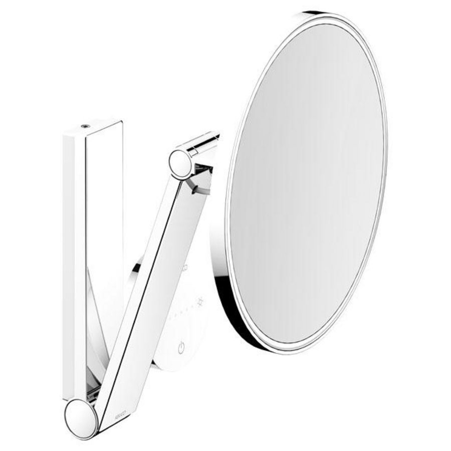Cosmeticaspiegel rond/verlicht 2 kl./z.kabel alum finisch