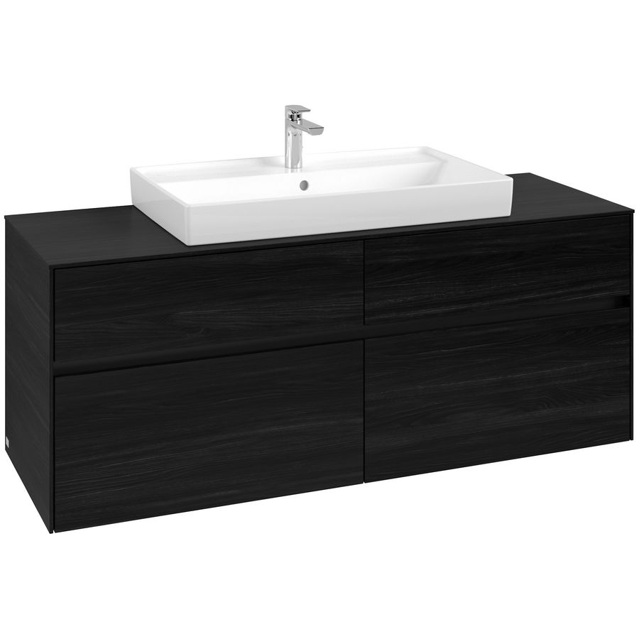 Wastafelonderkast Collaro 1400x548x500mm Black Oak C08800AB