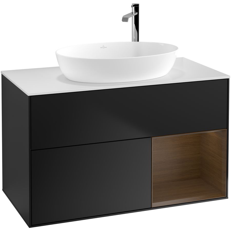 Wastafelonderkast Finion 1000x603x501mm Black Matt Lacquer G901GNPD