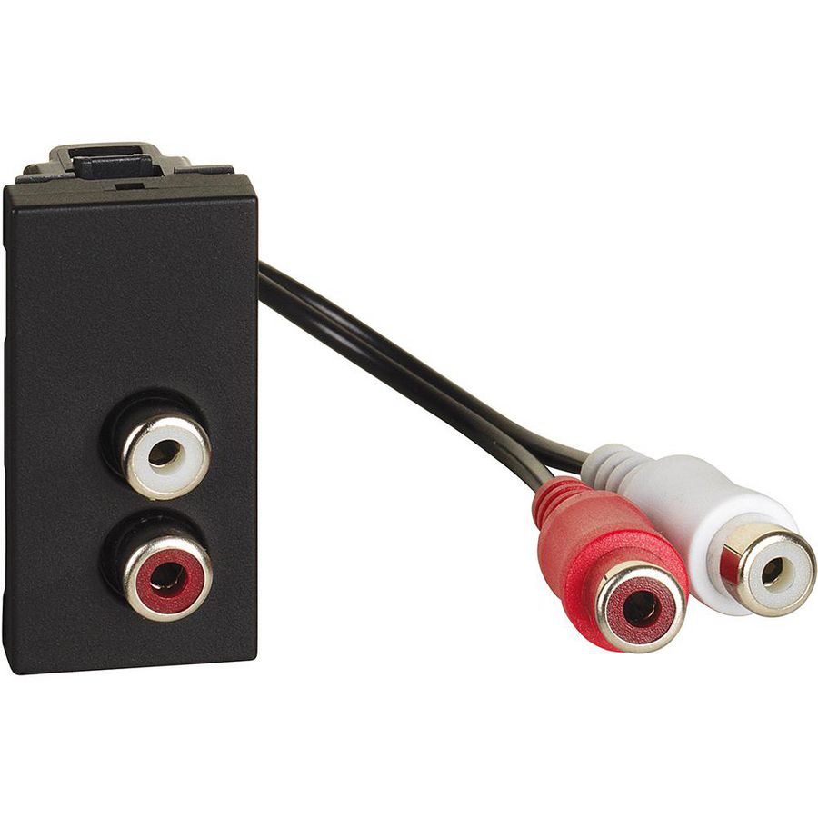 Light Now dubbele RCA contactdoos 1 mod zwart