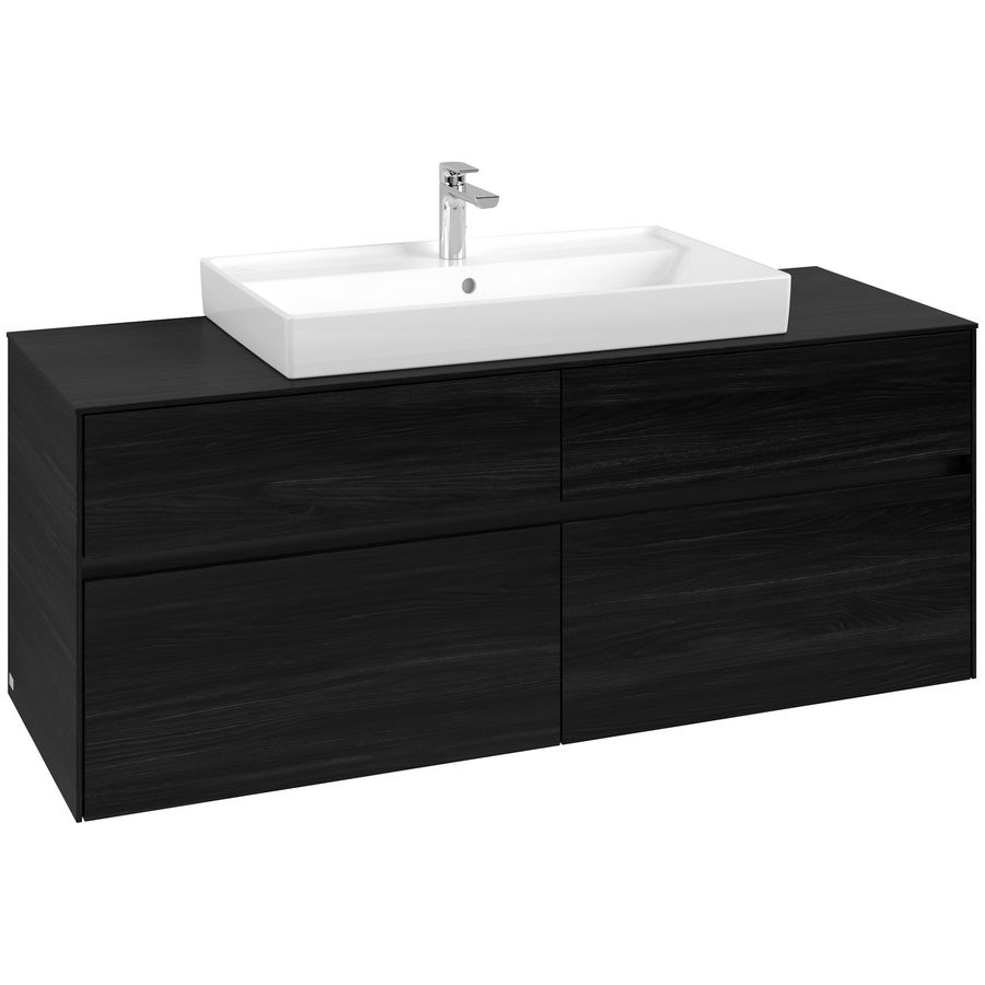 Wastafelonderkast Collaro 1400x548x500mm Black Oak C088B0AB