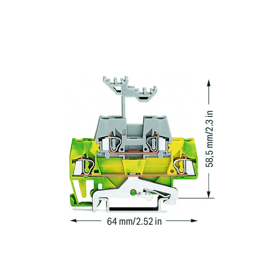 2-etageklem Aard-/rijgklem 2,5mm²/grijs 280-527 VVE=50