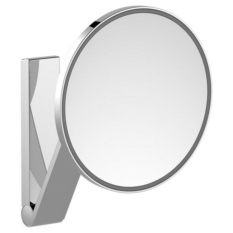 Cosmeticaspiegel /rond/verlicht 1 kl./z kabel alu. Finisch