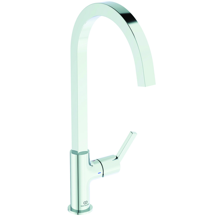 Keukenmengkraan m. hoge hoekige uitloop chroom Gusto