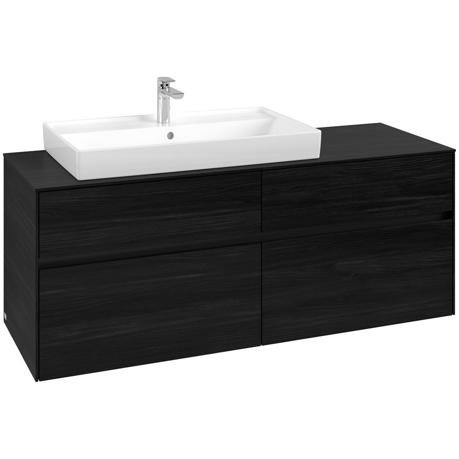 Wastafelonderkast Collaro 1400x548x500mm Black Oak C089B0AB