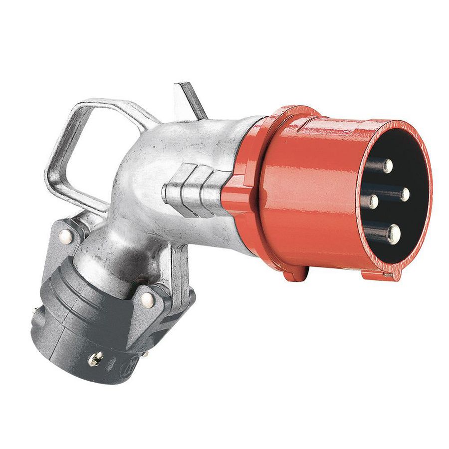 Hoek contactstop 400V 16A 4-polig IP44 metaal Hypra