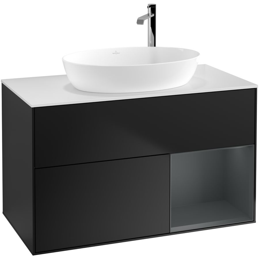 Wastafelonderkast Finion 1000x603x501mm Black Matt Lacquer G901HGPD