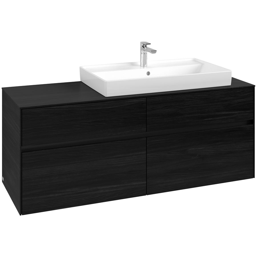 Wastafelonderkast Collaro 1400x548x500mm Black Oak C090B0AB