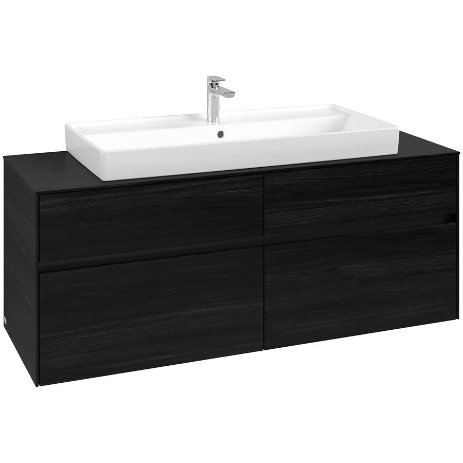 Wastafelonderkast Collaro 1400x548x500mm Black Oak C09200AB