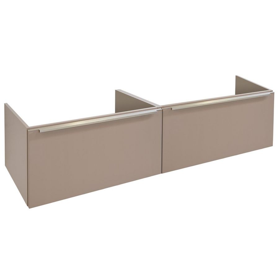 Onderkast (140x45cm) met 2 lades hoog naast elkaar met greeplijst - M2 - White