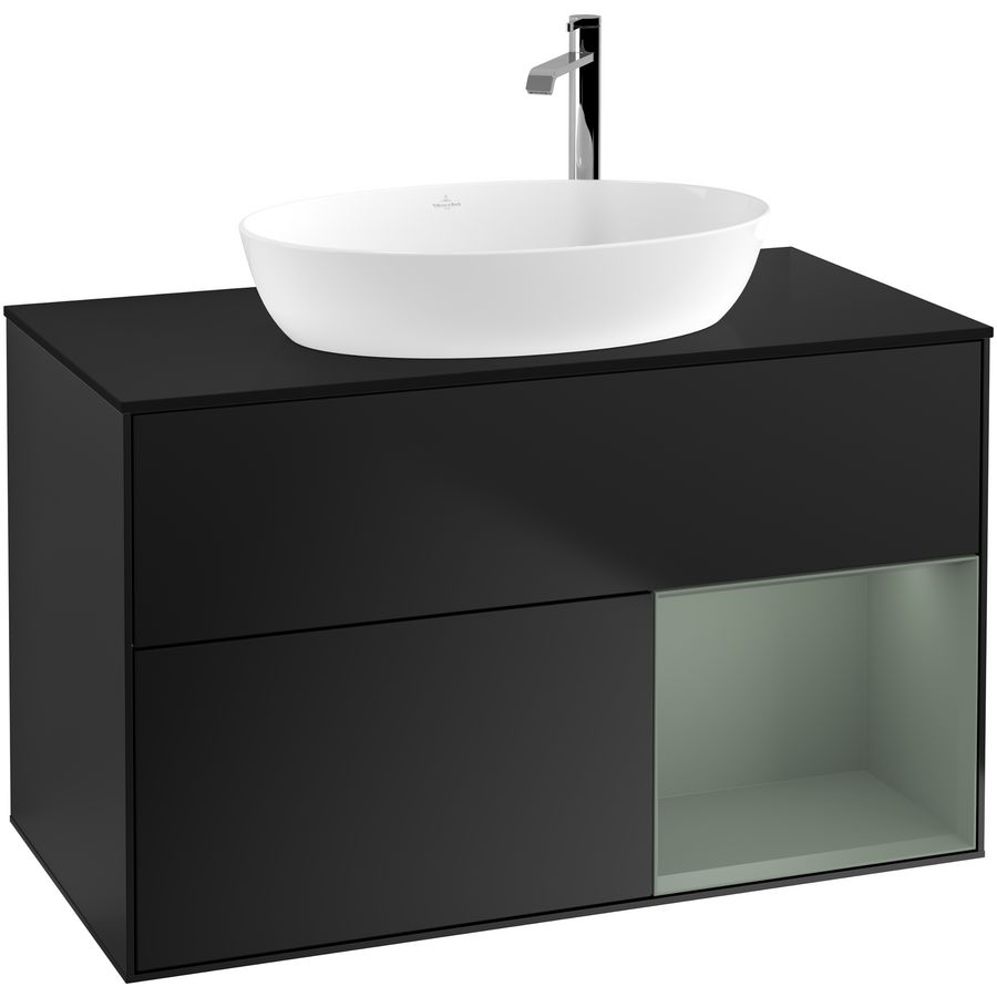 Wastafelonderkast Finion 1000x603x501mm Black Matt Lacquer G902GMPD