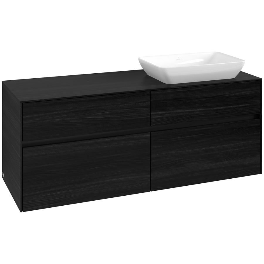 Wastafelonderkast Collaro 1400x548x500mm Black Oak C11800AB
