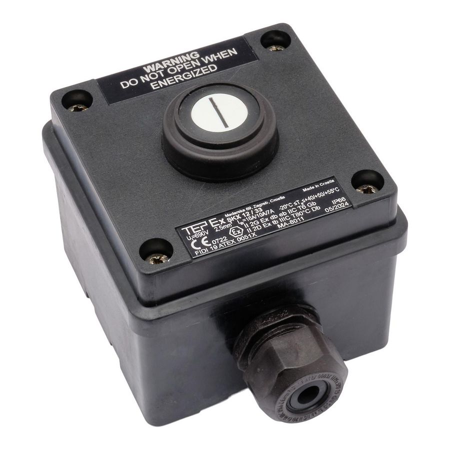 ATEX Drukknopkast zone 1/21 IP66 zone 1/21 1xNO/NC 1xM25