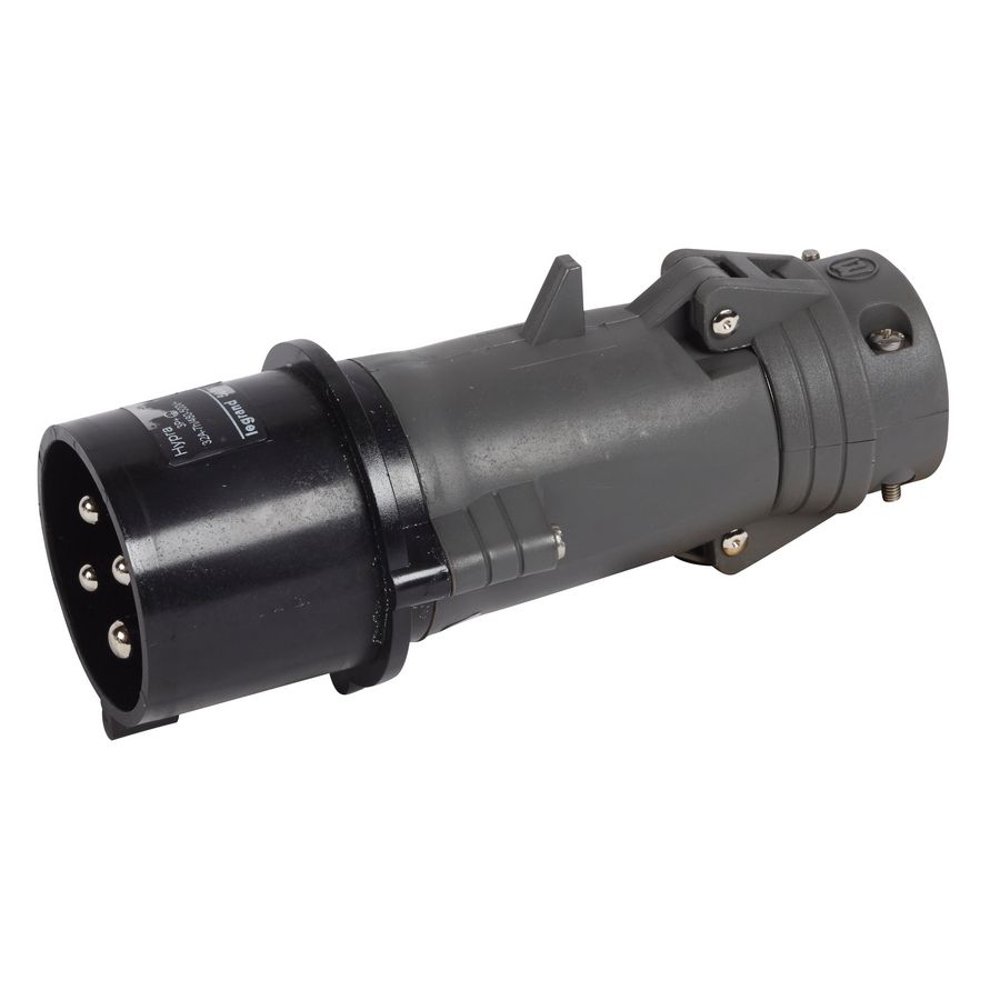 Stekker recht 500V 32A 4-polig IP44 kunststof Hypra