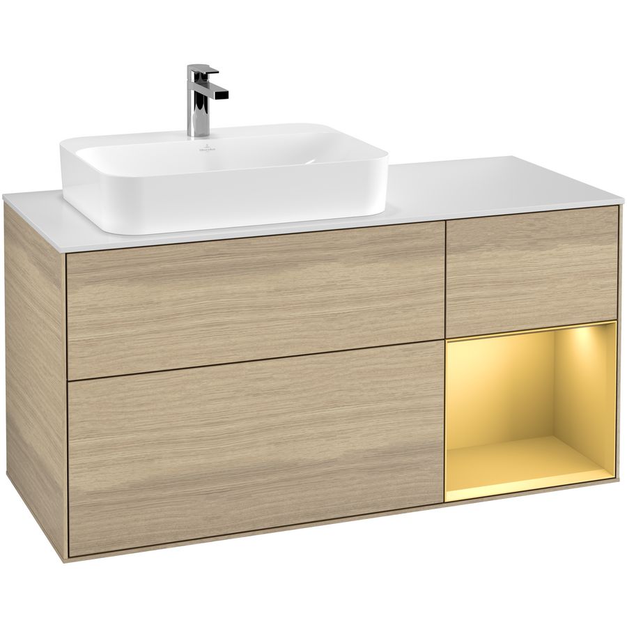Wastafelonderkast Finion 1200x603x501mm Oak Veneer G401HFPC