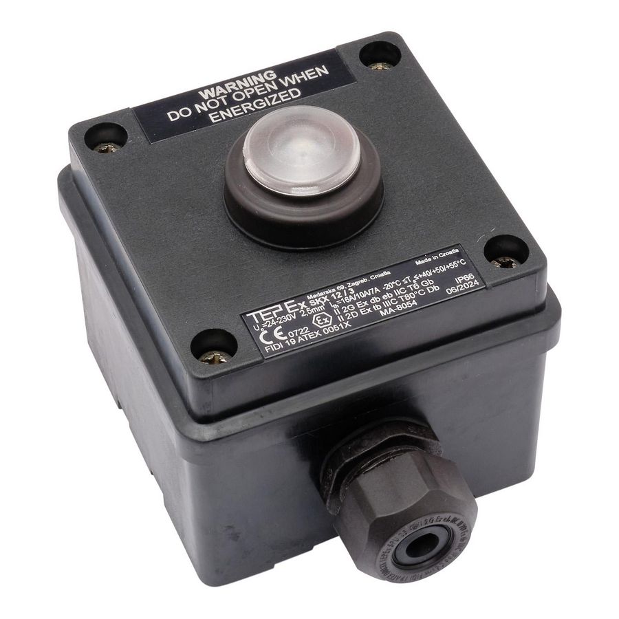 ATEX Signaallamp zone 1/21 wit opbouw IP66 zone 1/21 1xM25