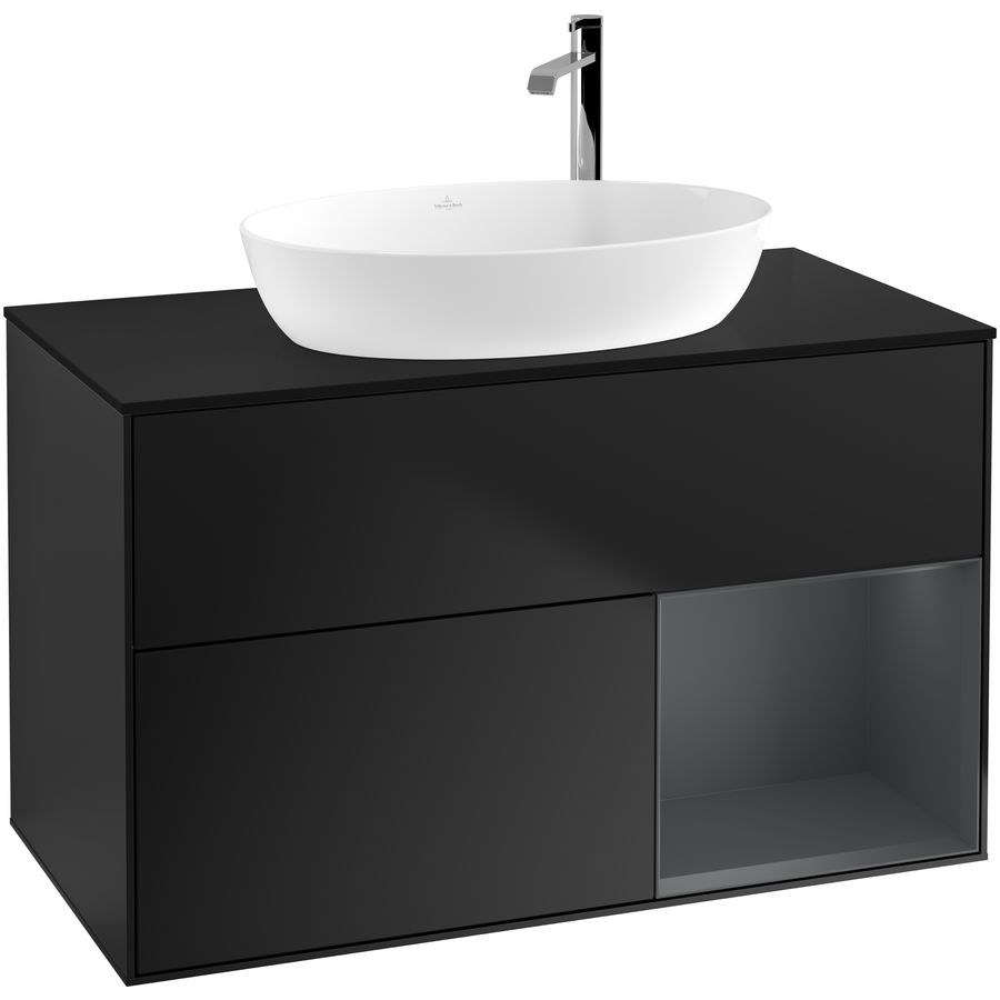 Wastafelonderkast Finion 1000x603x501mm Black Matt Lacquer G902HGPD