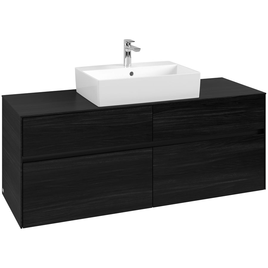 Wastafelonderkast Collaro 1400x548x500mm Black Oak C131B0AB