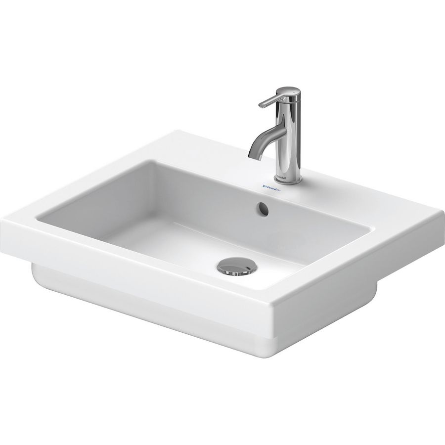 VERO #031555 inbouwwastafel 550mm wit met kraangat met overloop