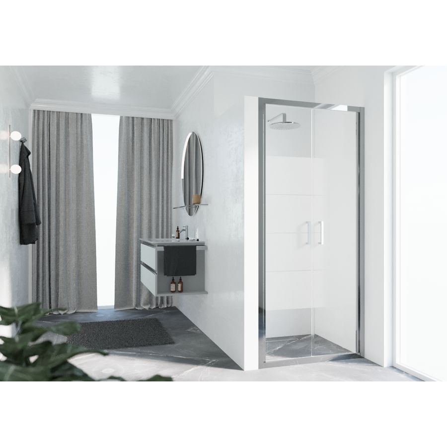 Deur Zeph 2.0 2B 66 2-Delige Klapde.66-72 Strip Motief chroom